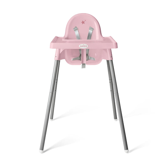 SILLA ALTA DE BEBÉ / ALTURA AJUSTABLE / ROSA