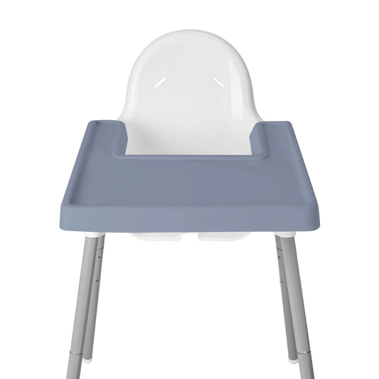 MANTEL DE SILICÓN PARA SILLA ALTA DE BEBÉ , AZUL GRIS