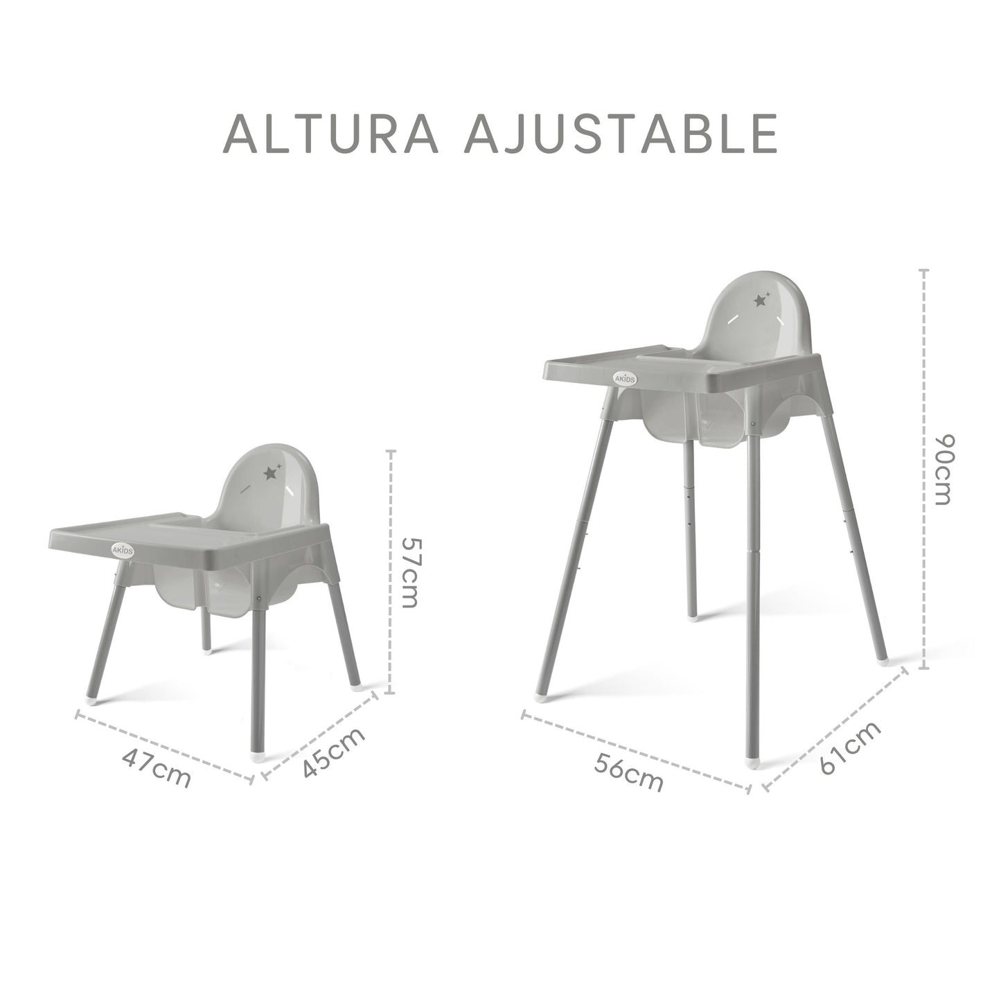 SILLA ALTA DE BEBÉ / ALTURA AJUSTABLE