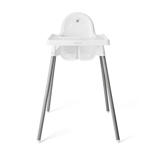 SILLA ALTA DE BEBÉ / ALTURA AJUSTABLE / BLANCA